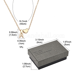 女性用合金文字ハートペンダントネックレス  ゴールドカラー  文字Z  15.75インチ（40cm）&nbsp;NJEW-FS0001-09Z