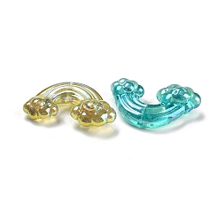 UVメッキ透明虹色アクリルビーズ  氷の美容効果  レインボー  ミックスカラー  23x36x10mm  穴：1.8mm&nbsp;MACR-K353-34