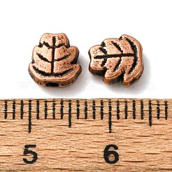 チベット風合金ビーズ  葉  カドミウムフリー＆ニッケルフリー＆鉛フリー  赤銅鉱  7x7x3mm  穴：1mm&nbsp;K084Q062