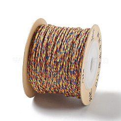 ポリエステルツイストコード  ラウンド  DIYのジュエリーには  きいろ  1.2mm  約38.28ヤード（35m）/ロール&nbsp;OCOR-G015-01B-24