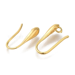 ラックメッキ真鍮製ピアスフック  カドミウムフリー＆鉛フリー  長持ちメッキ  18KGP本金メッキ  18x4mm  穴：1.6mm  ピン：0.6mm&nbsp;KK-C081-06G