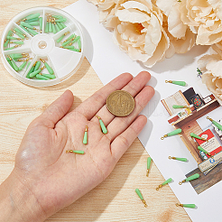 60個 3スタイル シリコン製釣り用フロート  釣り浮き  真鍮パーツ  芝生の緑  17~20x2~4mm  穴：1.2~1.4mm  20個/スタイル&nbsp;AJEW-FH0004-02