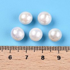 ナチュラルケシパールビーズ  養殖淡水パール  穴なし/ドリルなし  ラウンド  貝殻色  8~9mm&nbsp;PEAR-N020-F10