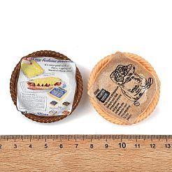 食品新聞をテーマにした樹脂カボション  コーヒーショップのバスケット  ミックスカラー  49x48.5x13mm&nbsp;RESI-C075-01