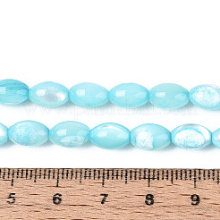 天然ニシキウズガイシェルビーズ連売り  染め  ライス  空色  8.5~9x6mm  穴：0.8mm  約43~45個/連  15.16~15.94''（38.5~40.5cm）。&nbsp;SHEL-K006-19-01B