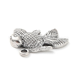 合金のチベット風チャーム  魚のチャーム  アンティークシルバー  13x21.5x4mm  穴：1.6mm  約318個/500g&nbsp;PALLOY-P293-092AS