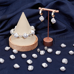 1連売り ABSプラスチック模造真珠ビーズ連売り  ポリゴン  雪  15.5x15x11mm  穴：1.4mm  約70個/連  42.40インチ（107.7cm）&nbsp;KY-SC0002-06