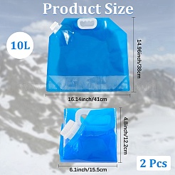 プラスチック製屋外用ウォーターバッグ  携帯用折りたたみ飲料水保存バッグ  キャンプ用  ドジャーブルー  380x410x50mm  内径：33mm  2pc&nbsp;AJEW-CN0006-39A