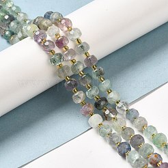 天然石蛍石ビーズ連売り  シードビーズで  ファセットロンデル  7~8x5~6mm  穴：1mm  約45~46個/連  14.57''~14.96''（37~38センチメートル）&nbsp;G-P508-A07-01