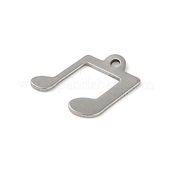 変色しない201ステンレススチールチャーム  音符チャーム  ステンレス鋼色  13x11x1mm  穴：1.2mm&nbsp;STAS-C108-53P