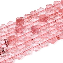 チェリークォーツガラスビーズ連売り  スター  5.5~6x6~6.5x2~3mm  穴：0.7~0.8mm  約63~65個/連  14.76~15.16インチ（37.5~38.5cm）&nbsp;G-N257-24A-10