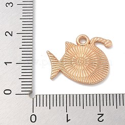 合金エナメルチャーム  ライトゴールド  カドミウムフリー＆鉛フリー  魚のチャーム  ゴールド  16.5x20x1.5mm  穴：1.5mm&nbsp;ENAM-A008-44KCG-04