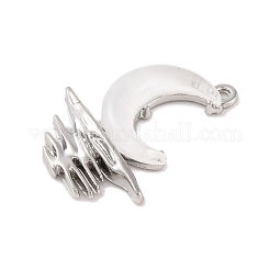 合金と樹脂のペンダント  三日月チャーム  プラチナ  ムーン  21x27x5mm  穴：1.6mm&nbsp;LS-FIND-G081-01E-P