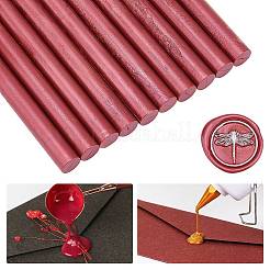 シーリングワックススティック  レトロなビンテージワックスシーリングスタンプ用  トンボ模様  暗赤色  135x11mm&nbsp;DIY-WH0003-G33