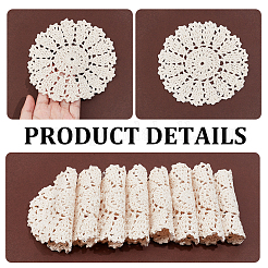 綿編みの洗えるランチョンマット  かぎ針編みの花のコースター  トウモロコシの穂の黄色  125x1.5mm&nbsp;LS-DJEW-WH0016-38
