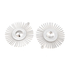 304ステンレスペンダント  太陽のチャーム  ステンレス鋼色  37.5x35x3mm  穴：1.5mm&nbsp;SA-CBAB51A-17P