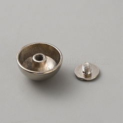 合金スタッドリベット  ネジ式  キノコ  DIYレザークラフト用  プラチナ  15x8mm&nbsp;FIND-WH20043-137P