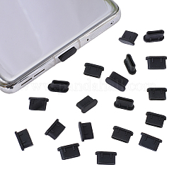 シリコン製携帯用防塵プラグ  オーバル  ブラック  5.5x9.5x4mm  50pc&nbsp;AJEW-SC0031-83B