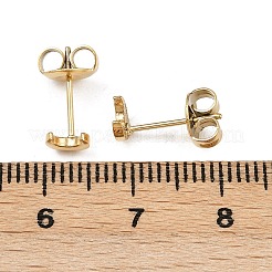 304ステンレススチールムーンスタッドピアス  ゴールドカラー  ゴールドカラー  5x4.5mm&nbsp;EJEW-K268-35G