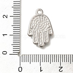 変色防止304ステンレススチールペンダント  ハムサハンドチャーム  ステンレス鋼色  20.5x13x2.1mm  穴：1.8mm&nbsp;STAS-I321-76P