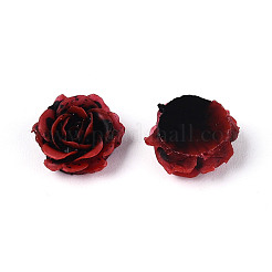 不透明樹脂デコデンカボション  花バラ  ツートン  ミックスカラー  9~10x4~5mm&nbsp;RESI-N052-04