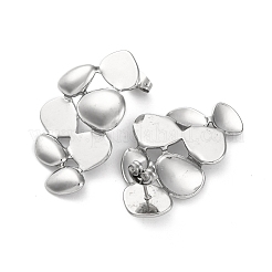 304ステンレススチールスタッドピアス  ステンレス鋼色  36x22.5mm&nbsp;EJEW-K295-15P