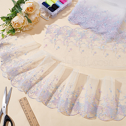 5ヤードのポリエステル刺繍シェルレースリボン  衣類の装飾  カラフル  6~6-3/4インチ（153~170mm）&nbsp;OCOR-BC0006-66B