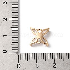 真鍮パヴェクリアガラスコネクタチャーム  ニッケルフリー  花のリンク  ゴールドカラー  11x11x3mm  穴：1.4mm&nbsp;KK-C062-087G