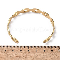 304ステンレススチール製カフバングル  女性用オーバルチェーンバングル  イオンプレーティング（ip）  長持ちメッキ  ゴールドカラー  内径：2.26x1.93インチ（5.75x4.9cm）&nbsp;BJEW-A160-01G