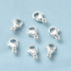 304ステンレススチール製ロブスタークロウ留め金  925銀メッキ  9x5.5x3.5mm  穴：1.2mm&nbsp;STAS-R120-02A-S