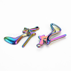 合金ペンダント  カドミウムフリー＆ニッケルフリー＆鉛フリー  靴  虹色  28x19x3mm  穴：1.4mm&nbsp;PALLOY-N163-083-NR