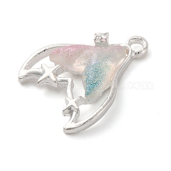 ラックメッキ合金樹脂ペンダント  魚尾  カラフル  18x15x4mm  穴：1.8mm&nbsp;FIND-Q116-02S-05