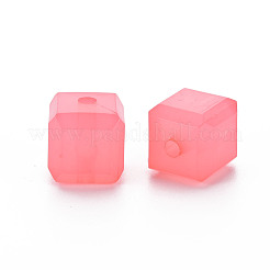 模造ゼリーアクリルビーズ  キューブ  鮭色  11.5x11x11mm  穴：2.5mm  約528個/500g&nbsp;MACR-S373-89-E03