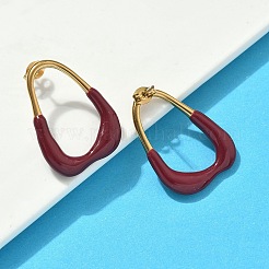 304ステンレススチールエナメルスタッドピアス  イオンプレーティング（ip）  ナゲット  ゴールドカラー  ミックスカラー  30.5x22.5mm&nbsp;EJEW-S276-01G