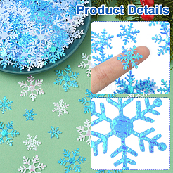 6袋、3スタイル、2色のプラスチック製紙吹雪  スノーフレーク  クリスマスパーティーのお祝いに  ミックスカラー  15~32x0.2mm  1バッグ/スタイル&nbsp;DIY-SC0031-48B