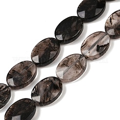 ウォーターメロンストーンガラスビーズ連売り  多面カット  オーバル  18x13x6mm  穴：1.2mm  約22個/連  15.67''（39.8センチメートル）&nbsp;G-F795-B01
