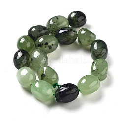 天然石マレーシアジェイドビーズ連売り  オーバル  染め  グリーン  11~13x9~10x8.5~10mm  穴：1mm  約16個/連  7.28~7.48インチ（18.5~19cm）&nbsp;G-P528-N03-01