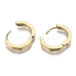 304ステンレススチール製ハギーフープピアス  リング  18KGP本金メッキ  16x17x3mm  ピン：0.8mm&nbsp;STAS-R115-22G