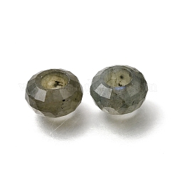 天然ラブラドライトヨーロッパビーズ  大穴ビーズ  多面カット  ロンデル  13x7.5mm  穴：6mm&nbsp;GG-NH0003-A01