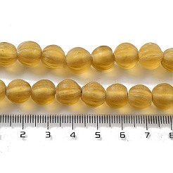 手作りのネパールランプワークビーズ  カボチャ  ゴールド  10.5x9.5mm  穴：1.5mm  約64個/連  25.79''（65.5センチメートル）&nbsp;LAMP-Z008-05H
