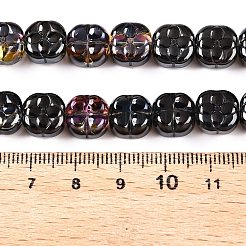 電気メッキガラスビーズセット  プラム  ブラック  10x10x6mm  穴：0.9mm  約64~66個/連  24.69~25.87''（62.72~64.68センチメートル）&nbsp;EGLA-T021-06J