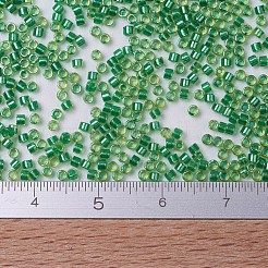 MIYUKIデリカビーズ  シリンダー  日本製シードビーズ  11/0  （db0916)輝くグリーンの裏地付きチャート  1.3x1.6mm  穴：0.8mm  約10000個/袋  50 G /袋&nbsp;SEED-X0054-DB0916
