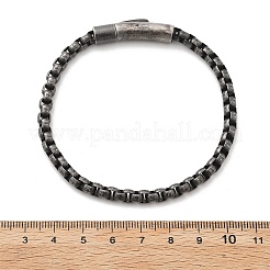 304ステンレススチールローロチェーンブレスレット女性男性用  イオンプレーティング（ip）  アンティークシルバー  8-3/4インチ（22.3cm）&nbsp;BJEW-A031-04G-AS