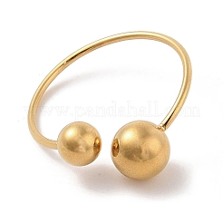 イオンプレーティング（IP）304ステンレススチール製ラウンドカフリング（女性用）  18KGP本金メッキ  内径：21mm&nbsp;RJEW-G315-03G