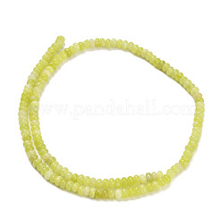 天然石レモンジェイド翡翠ビーズ連売り  ロンデル  4x2mm  穴：0.9mm  約160~162個/連  14.96~15.16インチ（38~38.5cm）&nbsp;G-Z110-B13-2x4mm