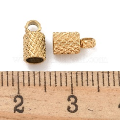 イオンプレーティング（IP）304ステンレススチールコードエンド  コラム  ゴールドカラー  8x4mm  穴：1.8mm  内径：3mm&nbsp;STAS-Z084-07G-02A