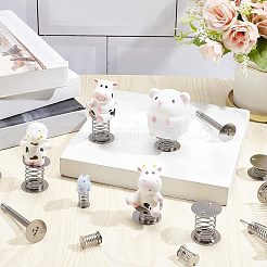 24スタイルのスチール製おもちゃのスプリングベース6個  マスキングテープ付  DIYボブルヘッド人形のスプリングベース用  ステンレス鋼色  15~60x1~25.5mm  4個/スタイル&nbsp;DIY-CA0004-67