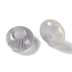 ツートン樹脂ヨーロピアンビーズ  大穴ビーズ  ロンデル  ブラック  13.5x8mm  穴：5mm&nbsp;RESI-F055-09G