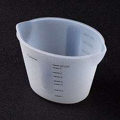 シリコーン計量カップ  目盛り付き＆ダブル注ぎ口付き  レジンクラフトのミキシングツール  ホワイト  120x80x80mm  内径：118x70mm  容量：250ml（8.45fl.oz）&nbsp;DIY-C073-01B