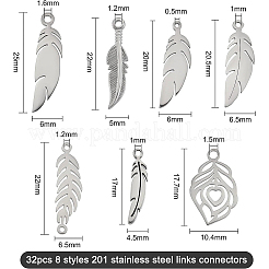 20個 5スタイル 201 ステンレススチール中空ペンダント  蝶  ミックスカラー  15.5x13x1mm  穴：1.5mm  4個/カラー&nbsp;STAS-BC0002-73